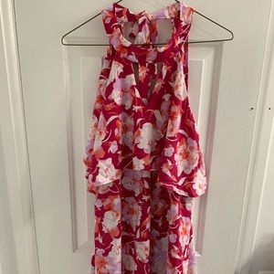 COPY - NWT Pink Blush Floral, Halter Maternity Dr…